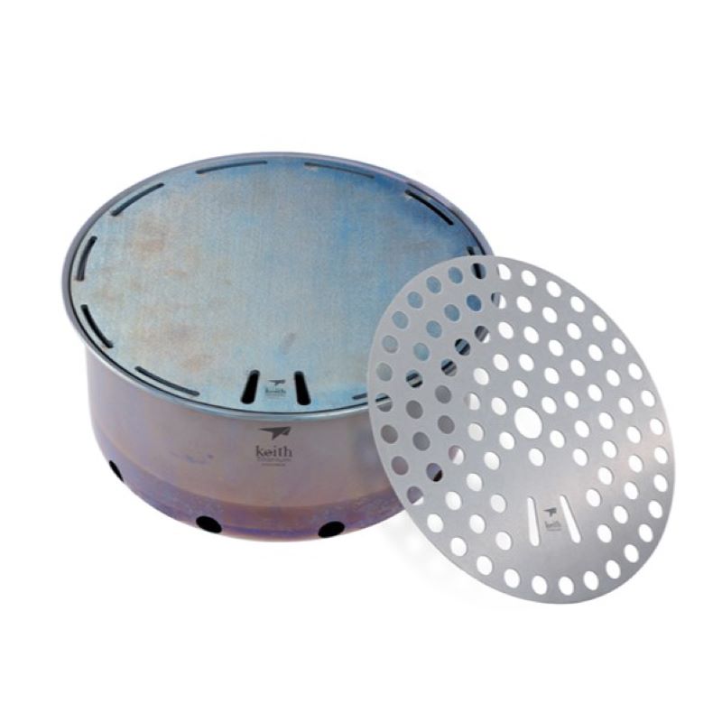 Outdoor Camping Oven - Keith-Fogão portátil de titânio puro, fritura,