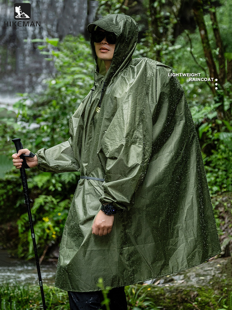 Camping Rain Poncho - Capa de Chuva Ultraleve com Zíper,
