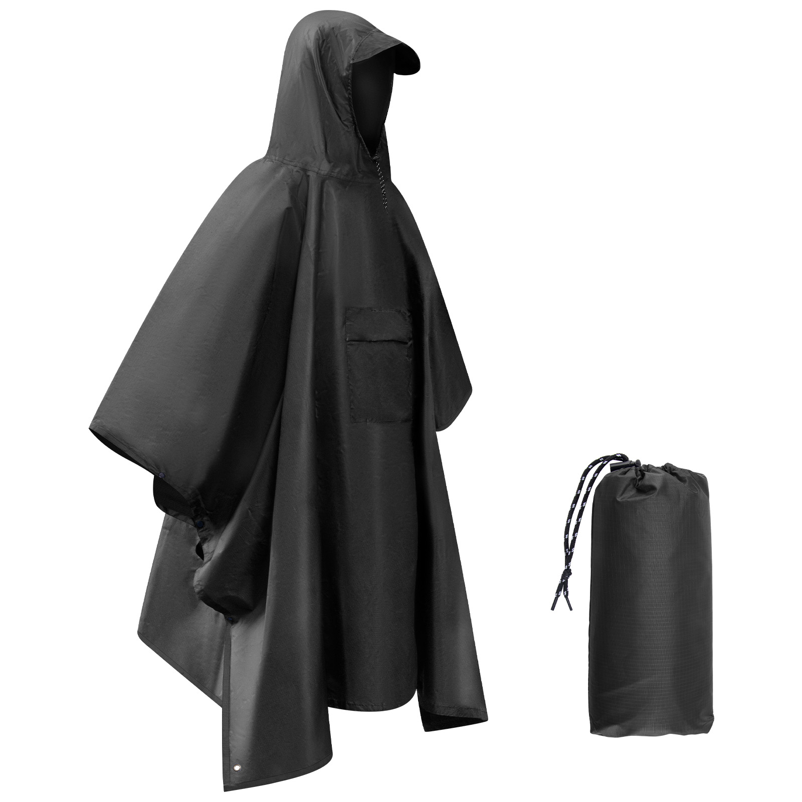Camping Rain Poncho - Capa de chuva impermeável leve com