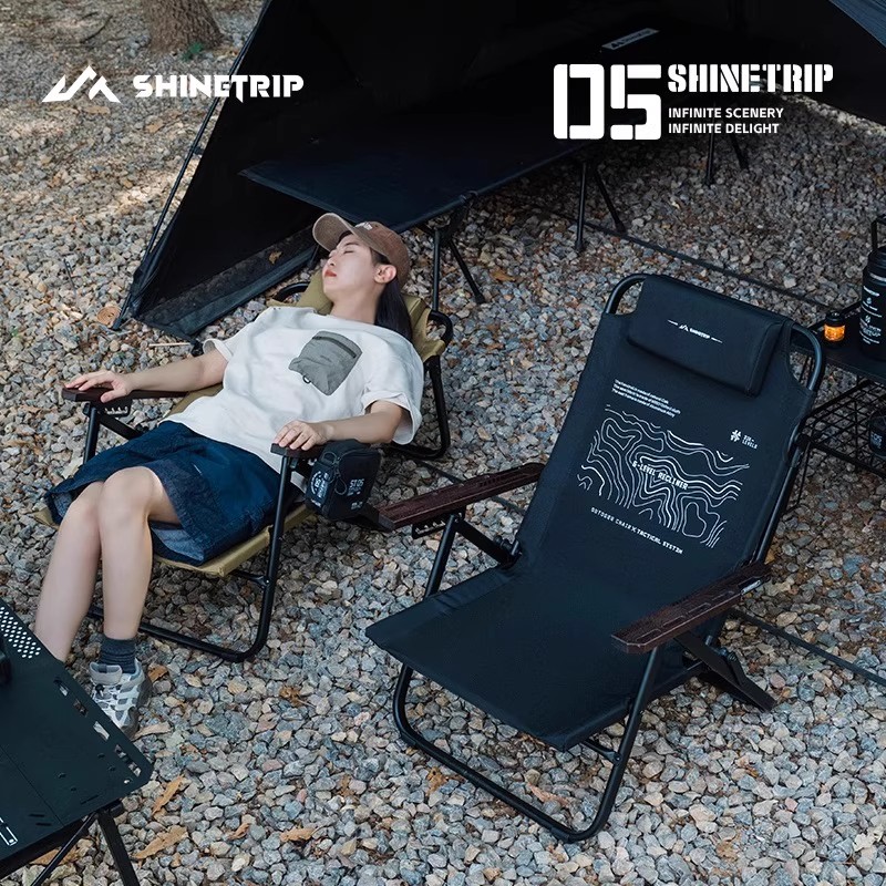 Outdoor Camping Lounge Chairs - ShineTrip Espreguiçadeira dobrável ao ar livre