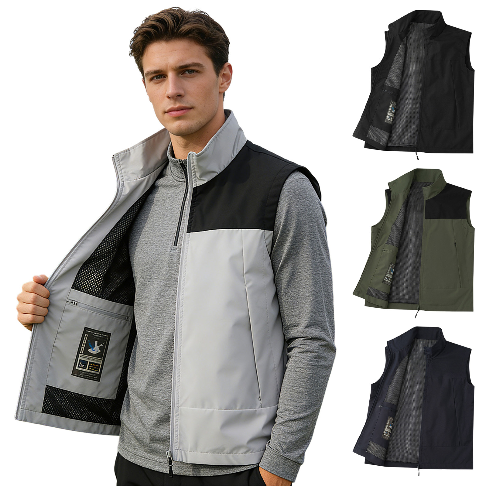 Outdoor Camping Jacket - # Colete de Golfe Masculino M-5XL