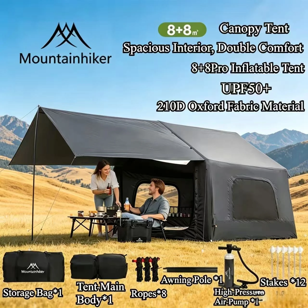 Outdoor Camping Automatic Quick Opening Tent - Tenda Inflável MOUNTAINHIKER Grande Espaço para