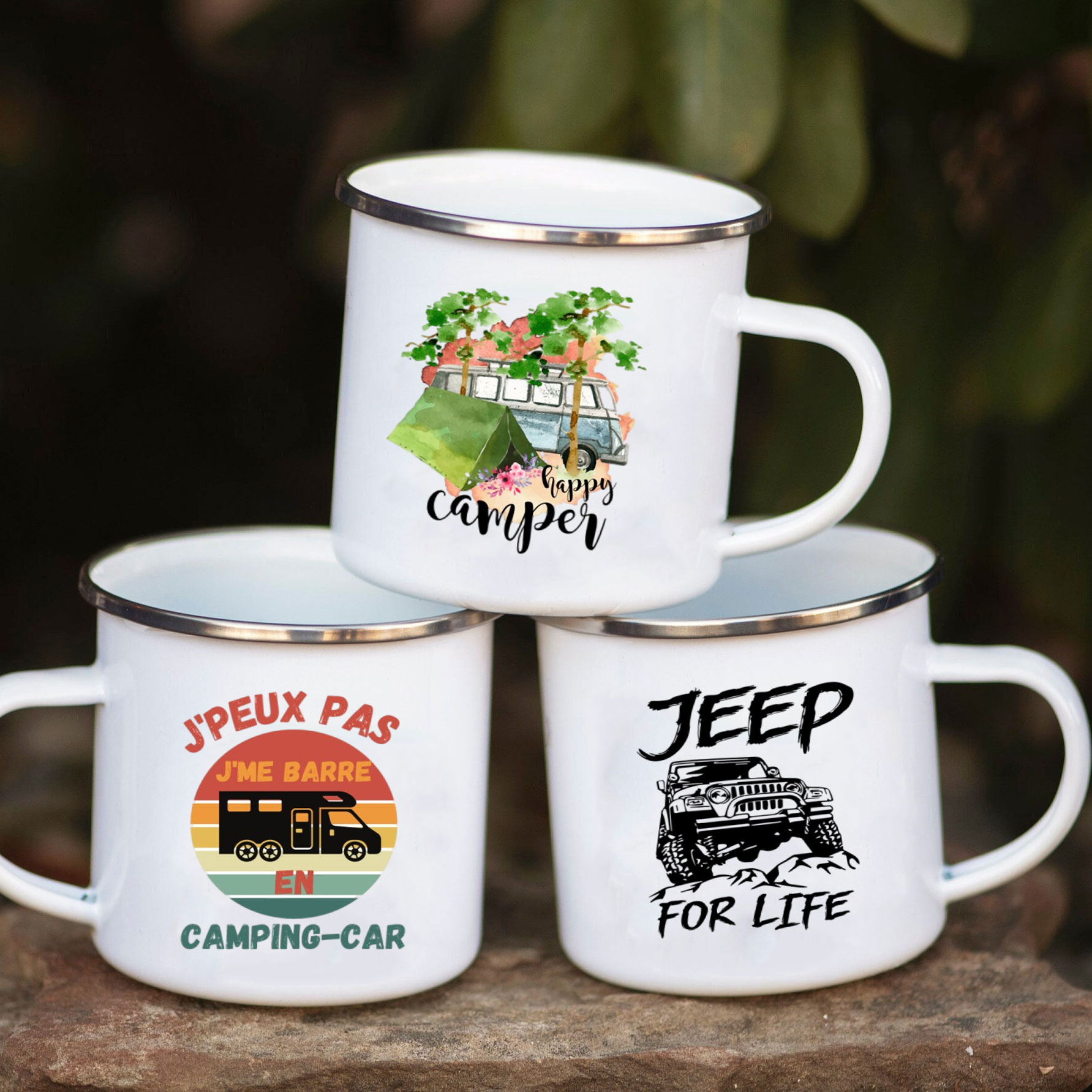 Outdoor Camping Ideas - Caneca de Esmalte para Caravana, Caneca