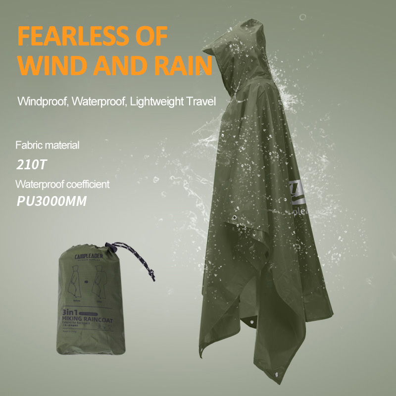 Camping Rain Poncho - Capa de chuva 3 em 1