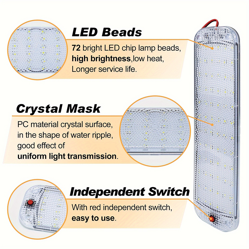 Luz de Teto Fixa 72LED para Ca - Outdoor Camping Vehicle avaliação e preço