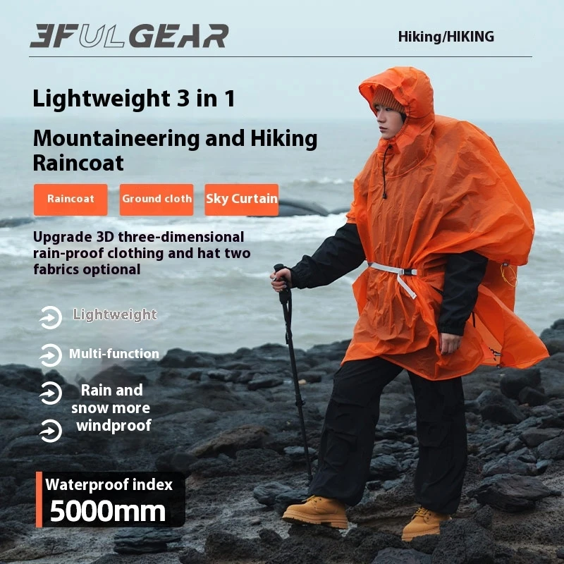 Capa de Chuva Ultralight 3 em  - Camping Rain Poncho avaliação e preço