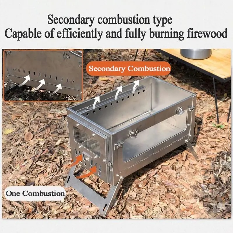 430 aço inoxidável portátil te - Outdoor Camping Stove Wood avaliação e preço