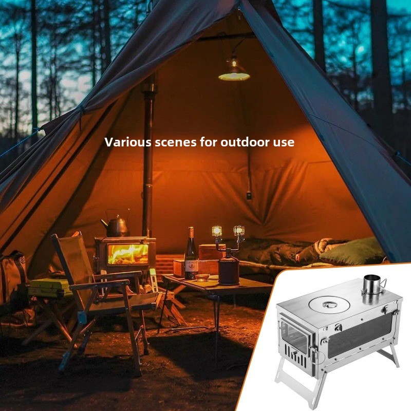 430 aço inoxidável portátil te - Outdoor Camping Stove Wood avaliação e preço