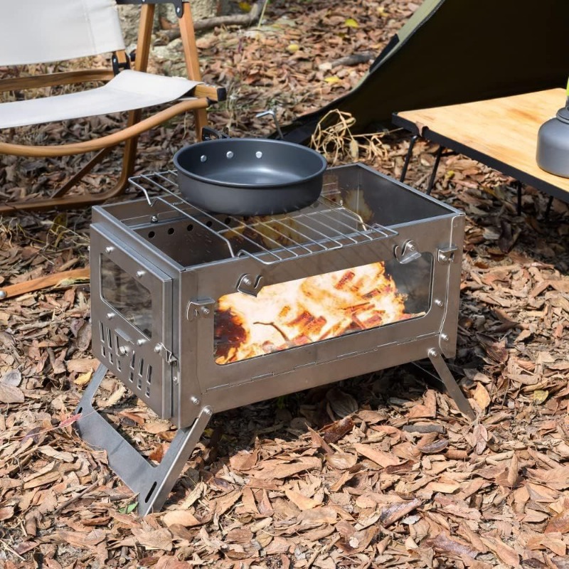 430 aço inoxidável portátil te - Outdoor Camping Stove Wood avaliação e preço