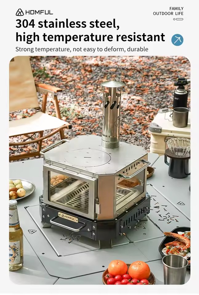 Fogão Portátil a Lenha HOMFUL  - Outdoor Camping Stove Wood avaliação e preço