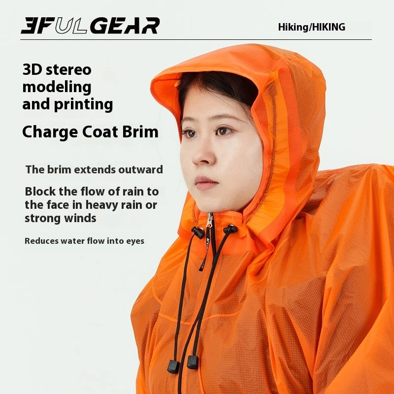 Capa de chuva com zíper 3f ul  - Camping Rain Poncho avaliação e preço