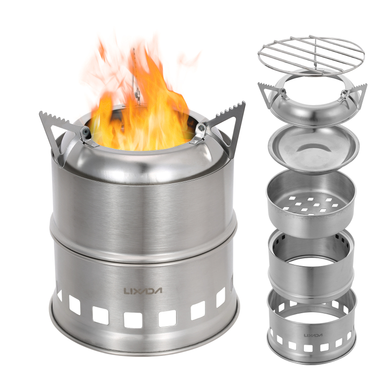 Lixada-fogão a lenha de aço in - Outdoor Camping Stove Wood avaliação e preço