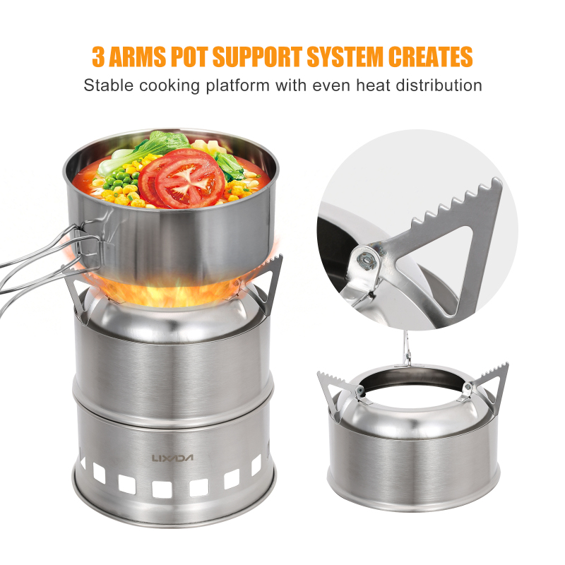 Lixada-fogão a lenha de aço in - Outdoor Camping Stove Wood avaliação e preço