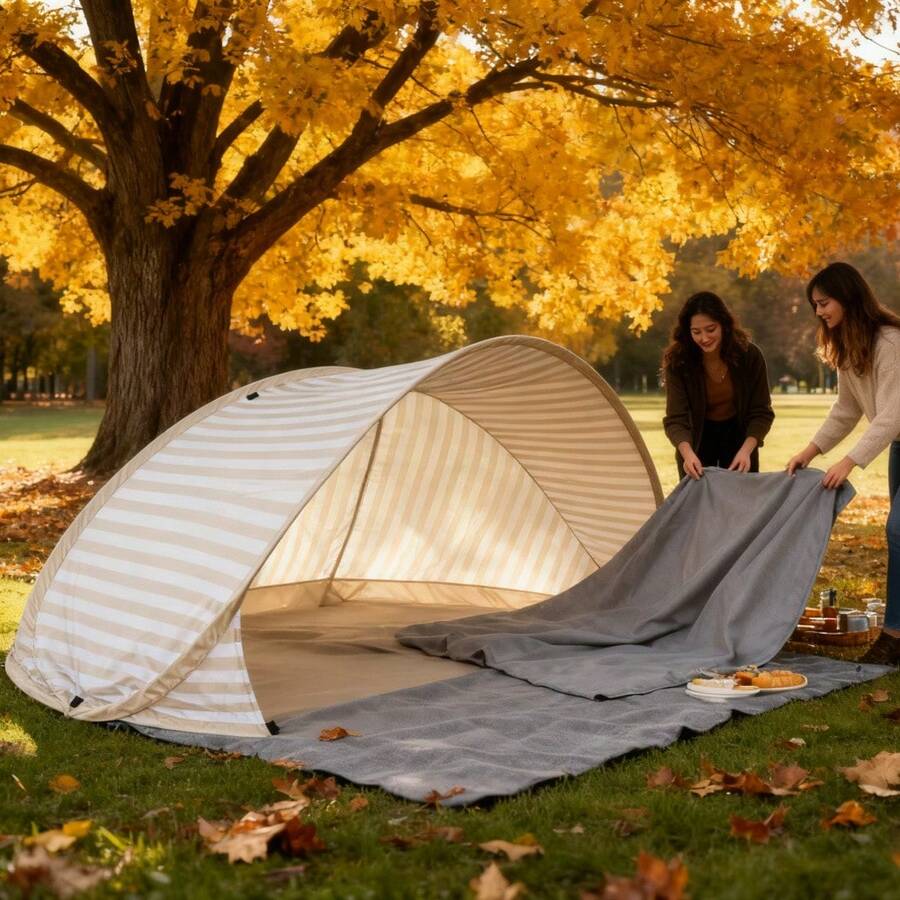 Tenda de Praia Pop-Up para 2 P - Outdoor Camping Automatic Quick Opening Tent avaliação e preço