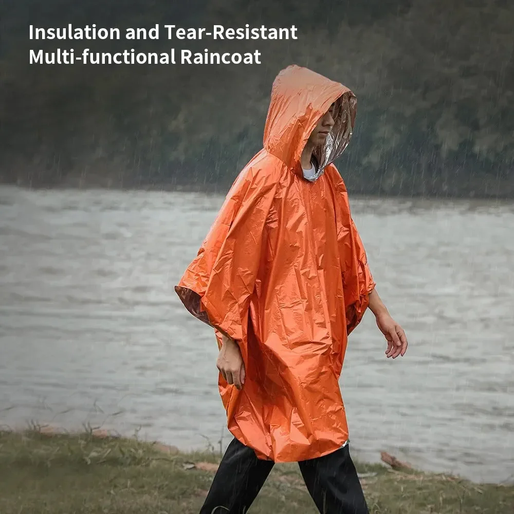 Capa de chuva de emergência po - Camping Rain Poncho avaliação e preço