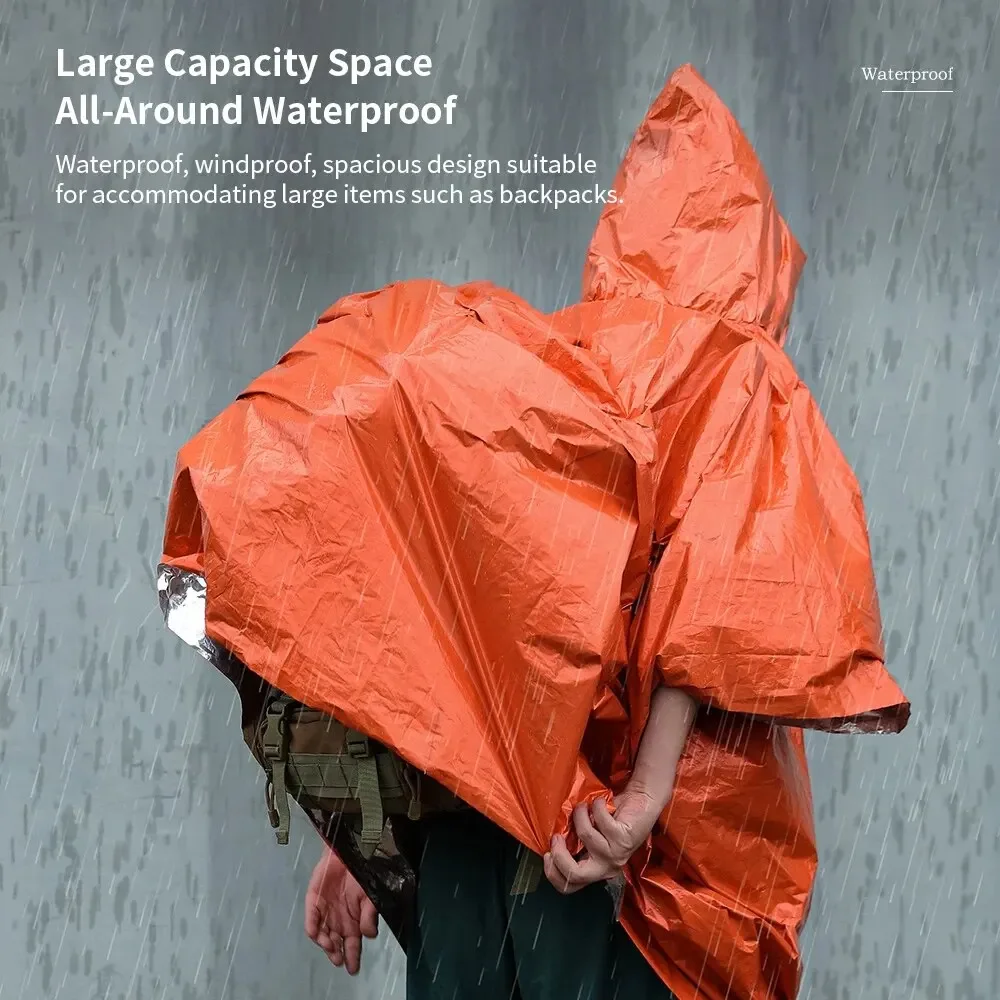Capa de chuva de emergência po - Camping Rain Poncho avaliação e preço