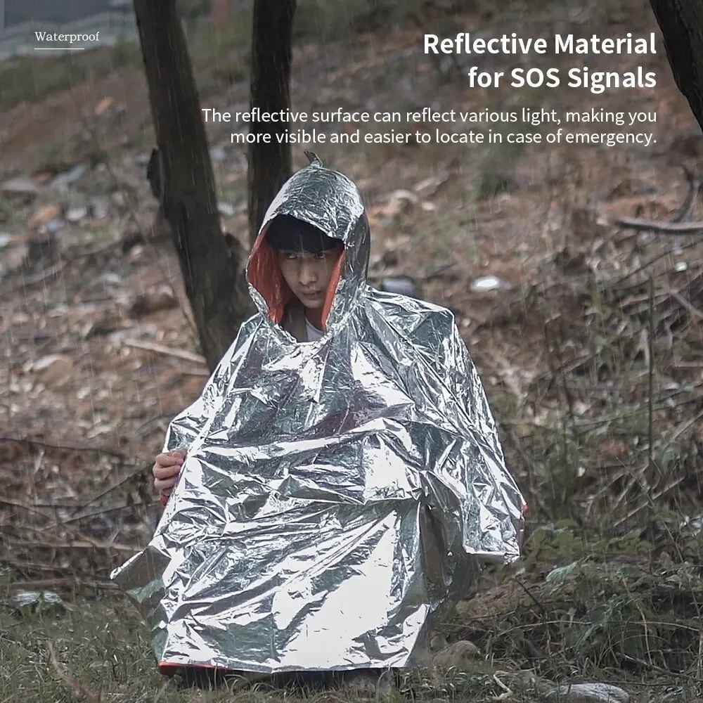 Capa de chuva de emergência po - Camping Rain Poncho avaliação e preço