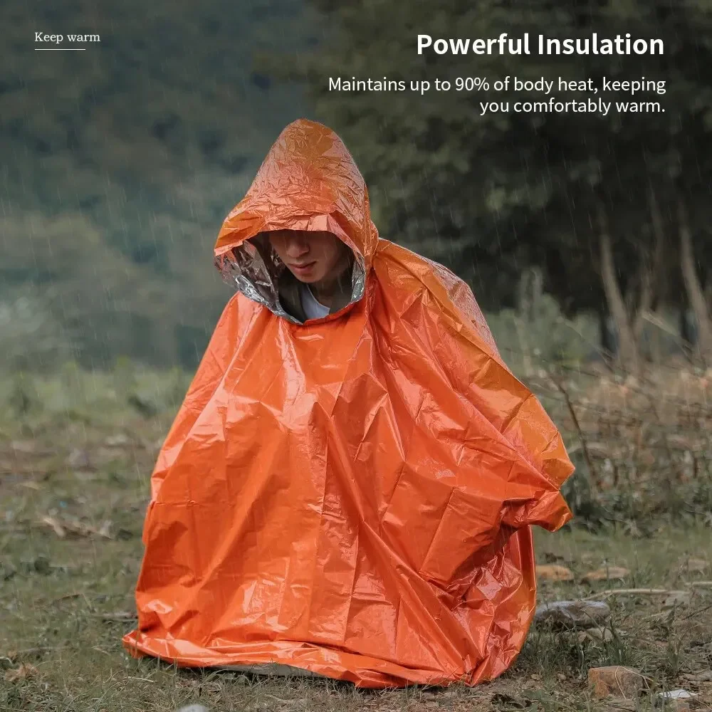 Capa de chuva de emergência po - Camping Rain Poncho avaliação e preço