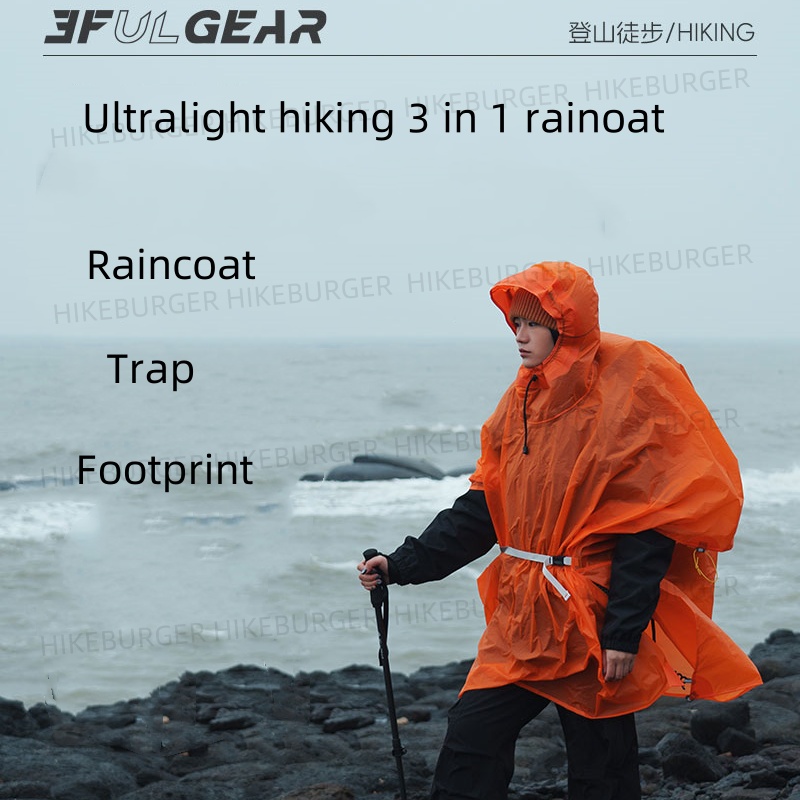Poncho de Chuva 3 em 1 3F UL G - Camping Rain Poncho avaliação e preço