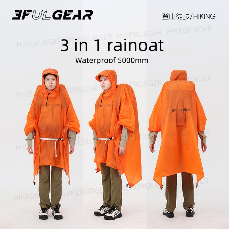 Poncho de Chuva 3 em 1 3F UL G - Camping Rain Poncho avaliação e preço