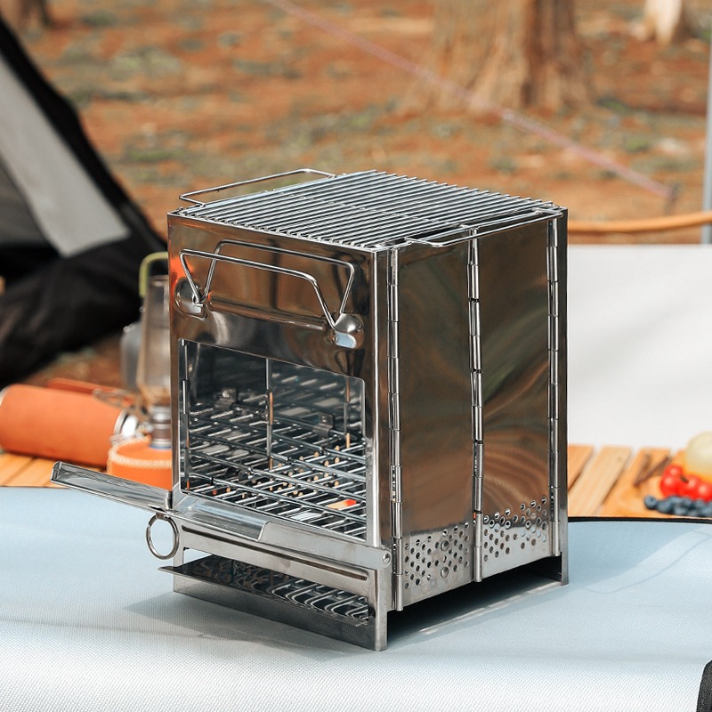 Fogão de acampamento portátil  - Outdoor Camping Stove Wood avaliação e preço