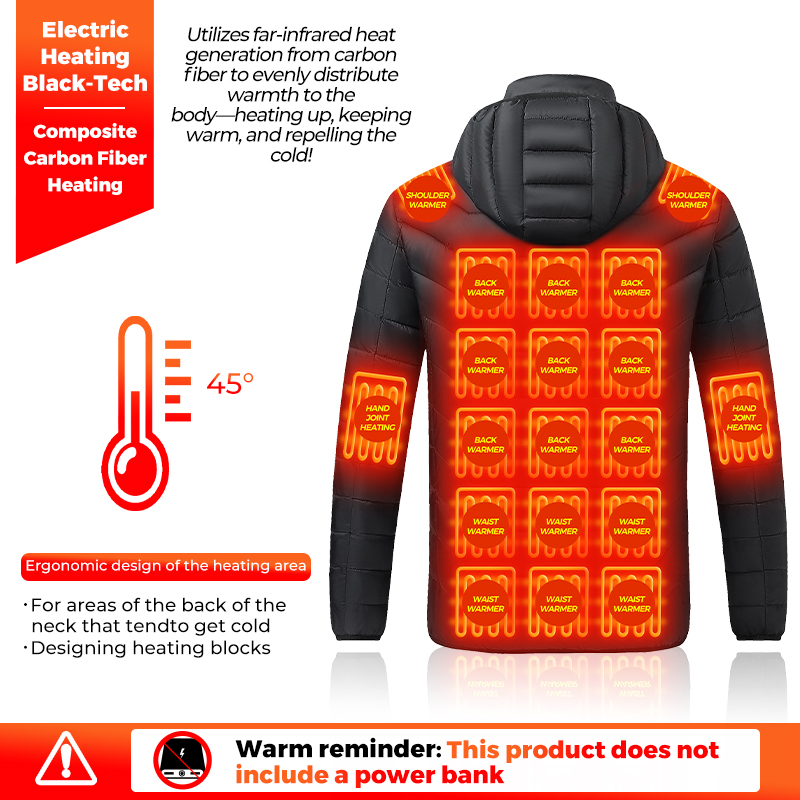 Casaco aquecido com 26 zonas d - Outdoor Camping Jacket avaliação e preço