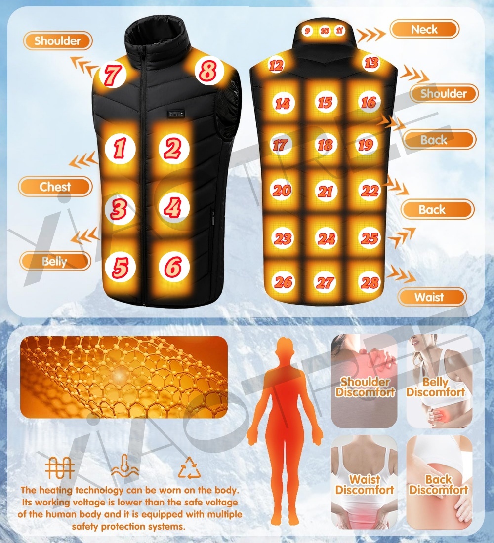 28/9 áreas colete aquecido jaq - Outdoor Camping Jacket avaliação e preço