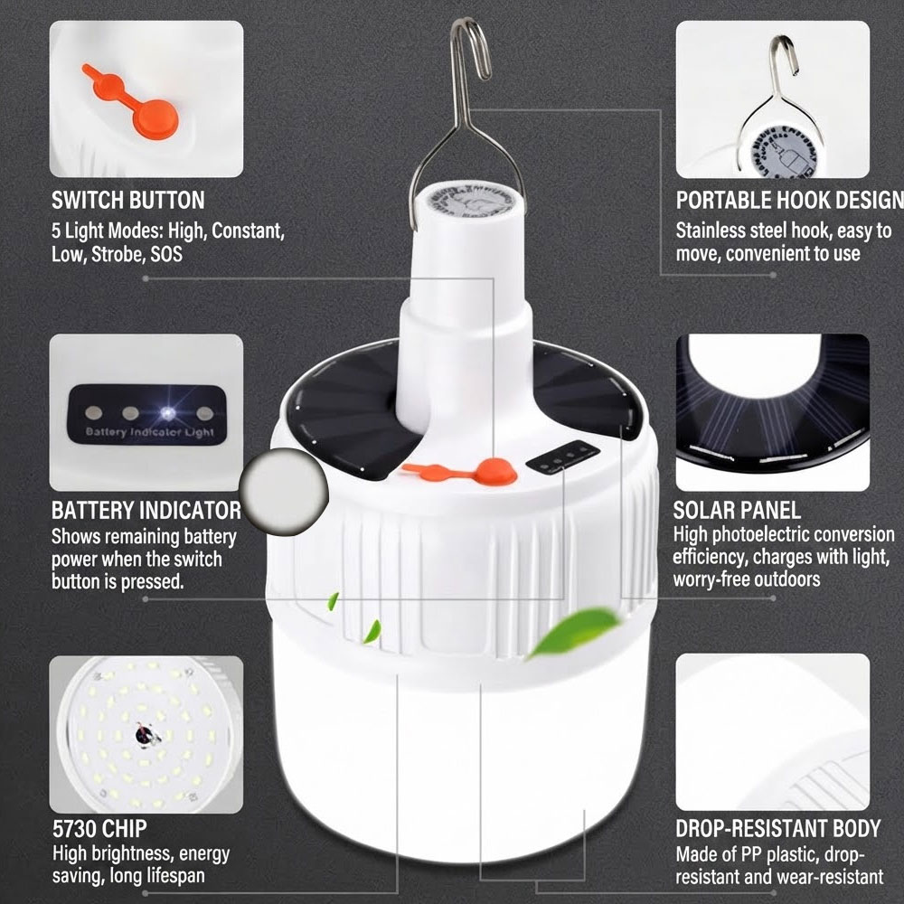 Luz Solar USB LED à Prova d'Ág - Outdoor Camping Ideas avaliação e preço
