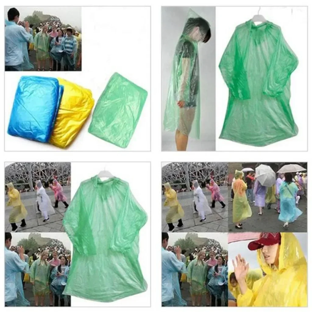 5/10pc capa de chuva descartáv - Camping Rain Poncho avaliação e preço
