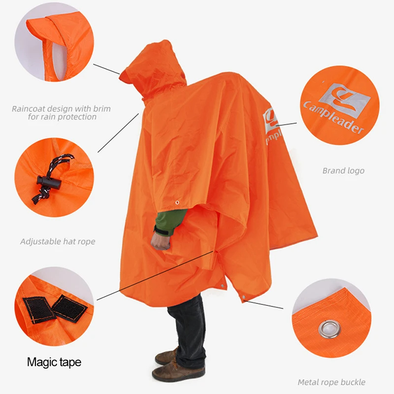 Capa de chuva 3 em 1 para exte - Camping Rain Poncho avaliação e preço