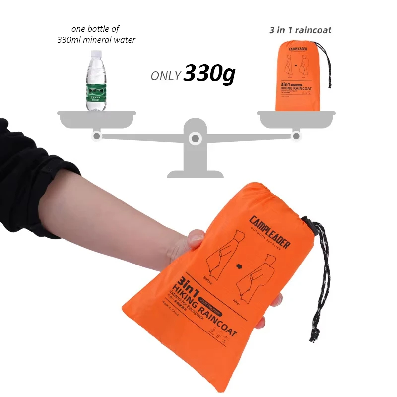 Capa de chuva 3 em 1 para exte - Camping Rain Poncho avaliação e preço